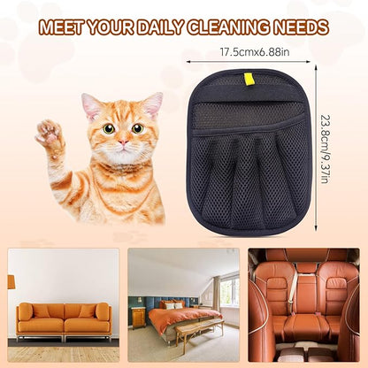 Pet Hair Remover Electrostatic Gloves,Pet Hair Removal for Cats & Dogs, Cat Grooming Gloves，Pet Hair Fur Removal Mitt, Cleanup for Furniture, Clothing, and Upholstery,Reusable, Quick & Easy Cleaning