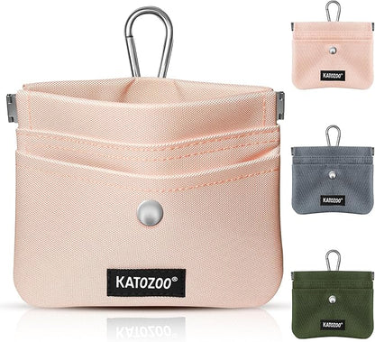 Dog Treat Pouch – Dog Training Pouch with Waterproof Oxford Fabric, Hands-Free Design, Carabiner Clip, Front Pocket, Self-Closing for Outdoor Walks & Puppy Training (Pink)