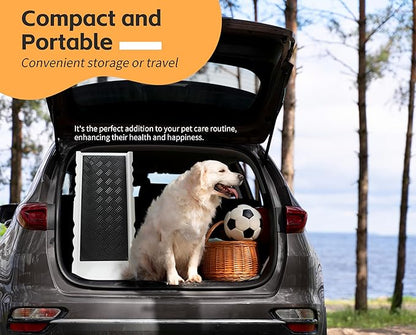 PawStep 50893 Pet Ramp with Soft Traction – Lightweight Portable Dog & Cat Ramp for Beds, Couches, Cars & SUVs, Non-Slip Surface for Senior & Small Pets