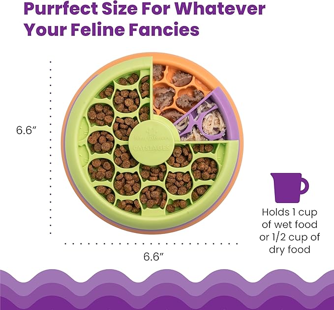Catstages Kitty Lickin' Layers Interactive Cat Slow Feeder Treat Puzzle Toy, Dry or Wet Food, Mental Stimulation, Foraging Toy with 80+ Compartments