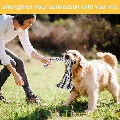 Outdoor Flirt Pole for Dogs - Interactive Toy Teaser Wand for Dogs Outdoor Chase and Tug of War Heavy Duty Dog Flirt Pole, Durable Pet Toys for Dog, Black