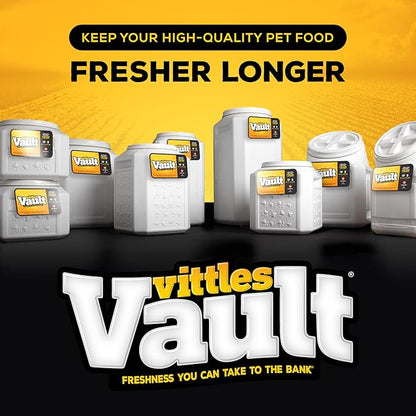 Vittles Vault Traditional Pet Food Storage Container For Dog Kibbles/Bird Seed/Oatmeal/Rice/Flour/Cereal, BPA Free Plastic, Sealed Airtight For Cat Food, Up To 80 lb, Made in USA, With Scoop, Gray
