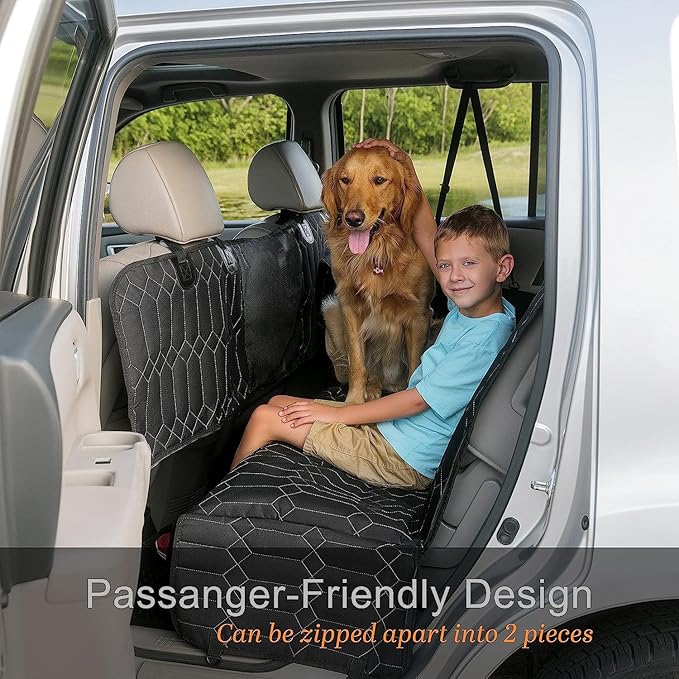 Magnelex Dog Car Seat Cover. 6-in-1 Dog Hammock for Cars, Trucks & SUVs. Seat Cover for Back Seat with Mesh Window. Waterproof and Nonslip Back Seat Pet Cover for Dogs, Large Size