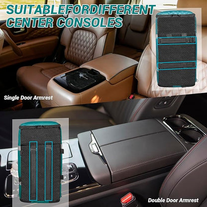 LIWSHWZ Console Dog Car Seat - Portable Travel Dogs Armrest Booster Seat with Absorbent Recyclable Diaper Pad,Dog Seat Belt for Car,Pockets,Zippered Enclosure,for Pets Under 11 lbs