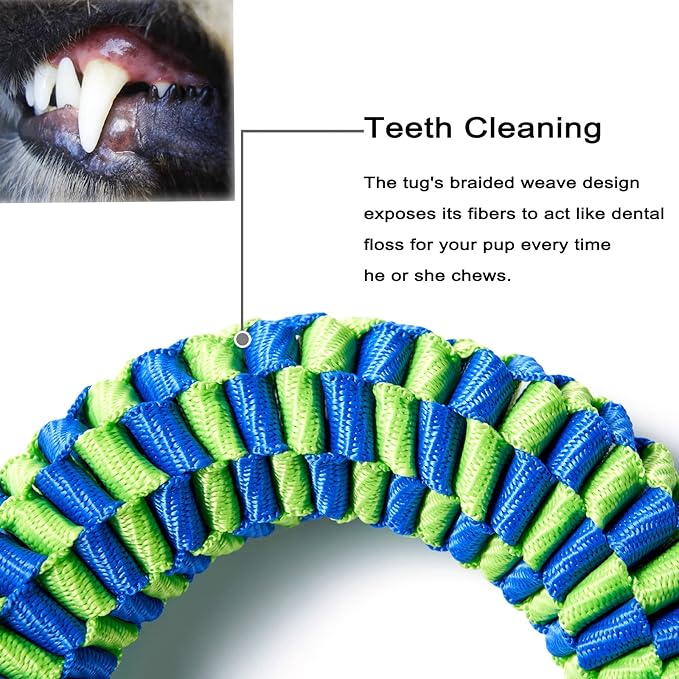 2 Pack Dog Toys for Aggressive Chewers, Tug of War Dog Toy, Dog Teeth Cleaning Toy, Dog Rope Toys for Medium and Large Dogs
