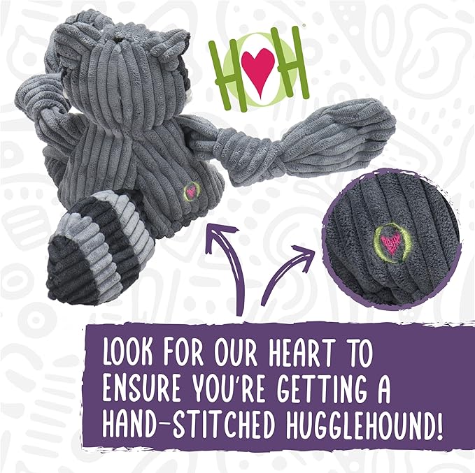 HuggleHounds Knottie Plush Dog Toy - Dog Stuffed Animal Toy, Squeaky Puppy Toys, for Small, Medium & Large Dogs, Durable Plush to Keep Them Busy - Jean Claude, Large