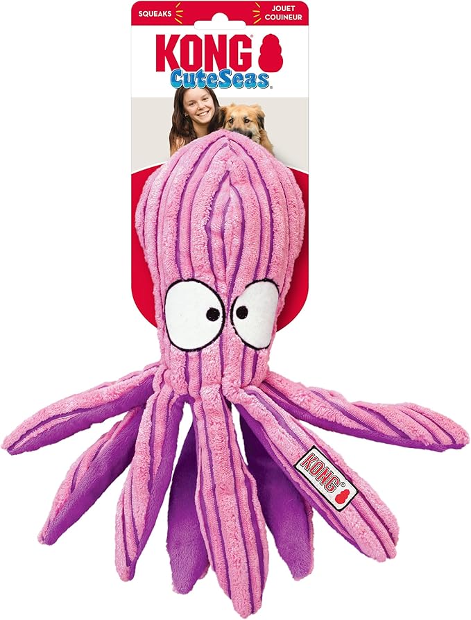 KONG Cuteseas Rufflez Soft Ridged Plush Dog Toy (Shark/Octopus)