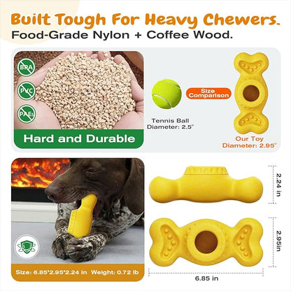 KADTC Large-Size 3 in 1 Durable Dog Enrichment Toy - Fillable & Frozen Bone Lick Toy - No-Transfer Freeze & Play Mess-Free - Ultimate Boredom Buster & Tough Chew Toys for Large Dogs - BPA-Free, Safe