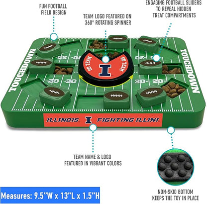Pets First NCAA Illinois Large Puzzle Toy, Interactive Treat Dispenser, Slow Feeding Toy for Dogs, New Large Size