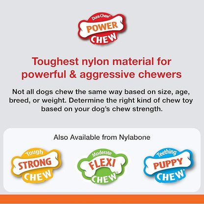 Nylabone Marrow Bone Alternative Power Chew Toy for Dogs, Dog Toys for Aggressive Chewers, Beef Flavor, Large - Up to 50 lbs, 1 Count