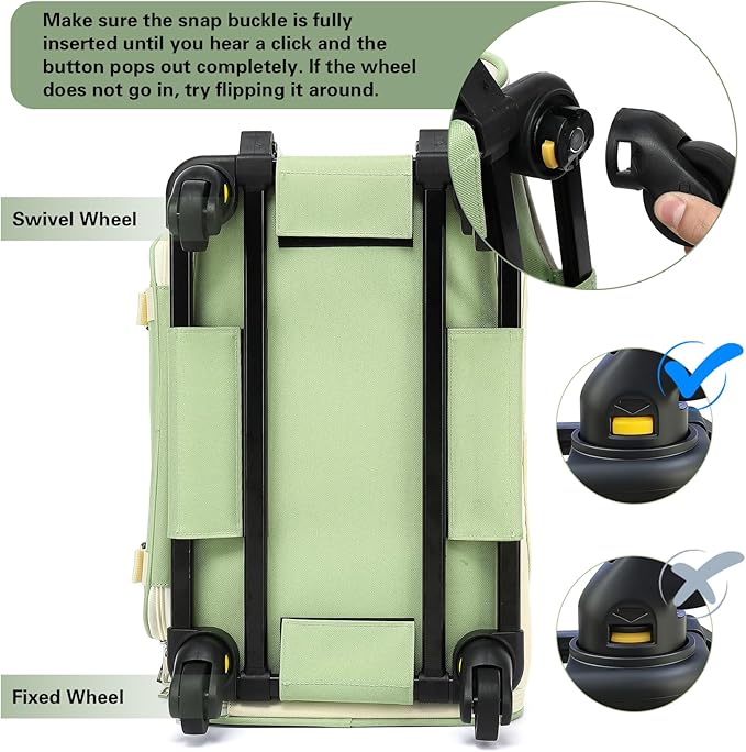 Cozy Cruiser Pet Carrier with Wheels,TSA Airline Approved, Expandable Space, Soft-Sided & Collapsible Design,Rolling Travel Bag with Telescopic Handle for Small Dogs and Cats