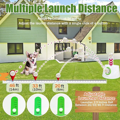 Magicorange Automatic Dog Ball Launcher, Interactive Dogs Balls Thrower for Small and Medium Dogs,Dog Fetch Machine (Dark Green)