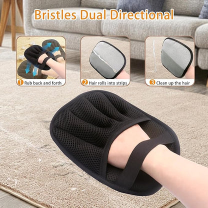 2-Pack Reusable Pet Hair Remover Gloves for Dogs & Cats – Electrostatic Dehairing Glove for Sofas, Furniture, Carpets, Car Seats & Pet Grooming – Eco-Friendly, Washable, Multi-Surface Tool