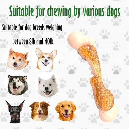 Puppy Teething Toys: Natural Puppies Chew Toys to Clean Teeth or Relieve Boredom - Suitable for Small Dogs 2-10lbs - 2 Pack Chicken Bone + Branch