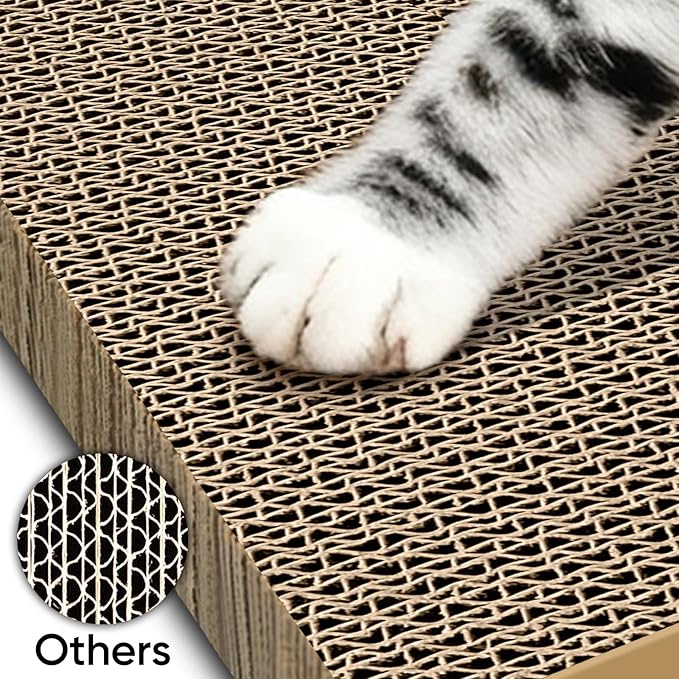AGYM Cat Scratchers 4 Packs Refill Cat Scratching Pad Cardboard for Indoor Cats and Kitten, Large Size Cat Scratch Pad Board Easy for Cats to Scratch