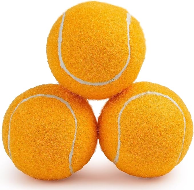 Prime Pets Dog Tennis Balls 3 Pack, 2.5” Durable High-Bounce Tennis Balls for Dogs, Squeaky Dog Ball for Fetch & Training, Outdoor Interactive Dog Toy Ball for Small and Medium Dogs