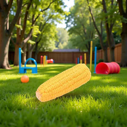 BWESOO Yellow Pet Dog Puppy Latex Corn Shape Squeaky Bite-Resistant Interactive Play Chew Toy Pet Supplies Dog Toy Corn Squeak Toys