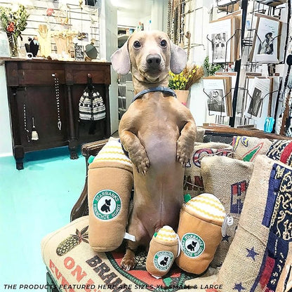 Haute Diggity Dog Starbarks Frappawcino, Plush Designer Dog Toys with Interactive Squeaker, Stimulating Pet Enrichment, Machine-Washable & Safe Materials for All Breeds, Size Small