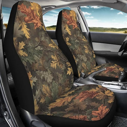 Dreaweet Hunting Camo Car Seat Covers Front Seats Only Universal 2 Piece Car Seat Cover Washable High Back Bucket Seat Covers for Cars SUV Sedan