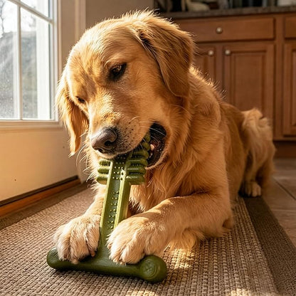 SPOT Bam-Bones Plus Toothbrush Dog Chew Toy, Durable Bamboo Fiber & Nylon Dental Chew, Fresh Mint & Baking Soda for Dental Care, Easy-to-Grip T-Bone Shape, for Heavy Chewers Under 90 lbs, 7 Inch