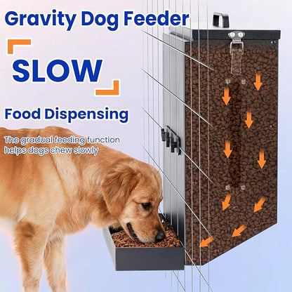 Dog Feeder Hanging Crate Automatic Food Dispenser 17Lbs Hanging Pet Cage Feeder for Large Breed,Rabbit,Chicken,Puppy,Ferret,Chinchilla,Ferret