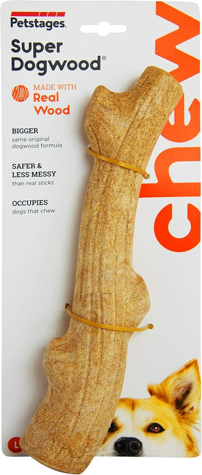 Outward Hound by Petstages Super Dogwood Durable Dog Chew Toy, Large - Long Lasting Chew Stick Made with Real Wood - USA Made, L