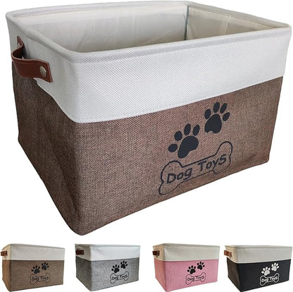 Dog Toy Basket Collapsible Dog Toy Box with Handles Foldable Dog Toy Bin for Pet Toys,Accessories