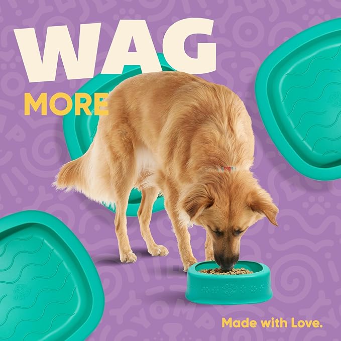 Yomp BetterBowl Silicone Dog Bowl – Weighted Dog Bowl, Spill-Proof, Non-Slip, Pet-Safe, Non-Toxic, Textured, Dishwasher Safe Water Feeder for Dogs and Puppies