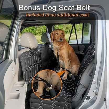 Magnelex Dog Car Seat Cover. 6-in-1 Dog Hammock for Cars, Trucks & SUVs. Seat Cover for Back Seat with Mesh Window. Waterproof and Nonslip Back Seat Pet Cover for Dogs, Large Size
