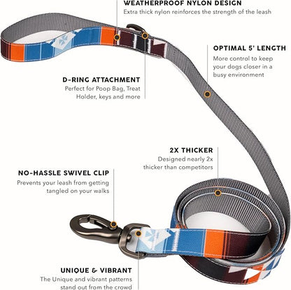 Embark Adventure Dog Leash – Strong & Sturdy for Small, Medium & Large Dogs (Santa Monica, 5 Ft)