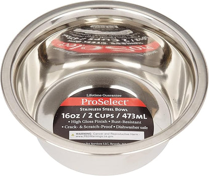 ProSelect Stainless Steel Classic Dog Bowl, 1-Pint