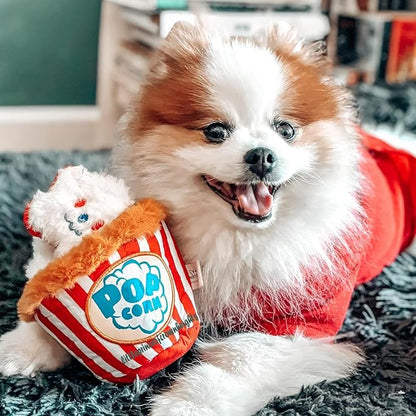 Nocciola Popcorn Squeaky & Plush Dog Toys | Hide & Seek, Interactive, Crinkle Toys for Small & Medium Dogs