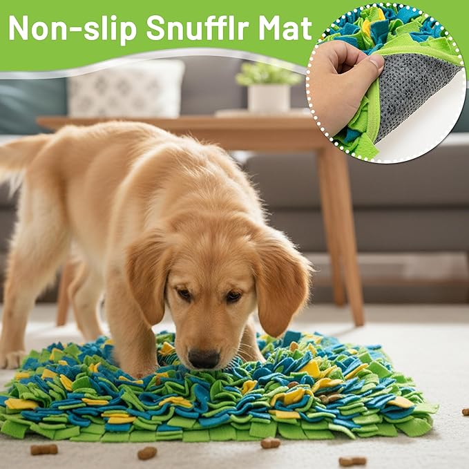 Snuffle Mat for Dogs, Interactive Dog Toys for Slow Feeding & Smell Training Indoor Outdoor, Enrichment Pet Foraging Mat for Small, Medium & Large Dogs, Rabbit, Puppy, Cat, (16"*22")