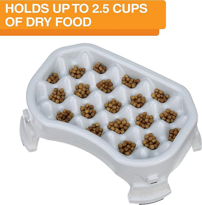 Neater Pet Brands – Neater Raised Slow Feeder Dog Bowl – Elevated and Adjustable Food Height - (2.5 Cup, Vanilla Bean)