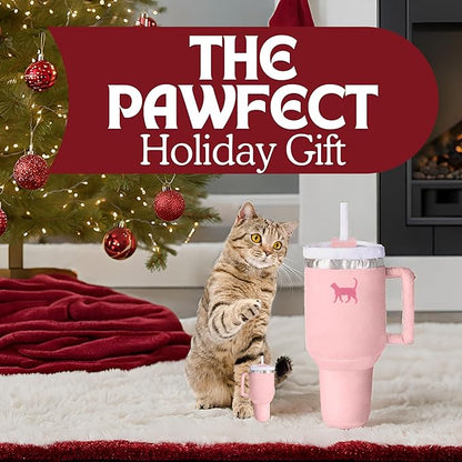 Kitty Cup Catnip Toy - Easter & Birthday Cat Gift Toy with Catnip & Crinkle, Funny Gift for Girl Indoor Kitten (Pink Peach Dust)