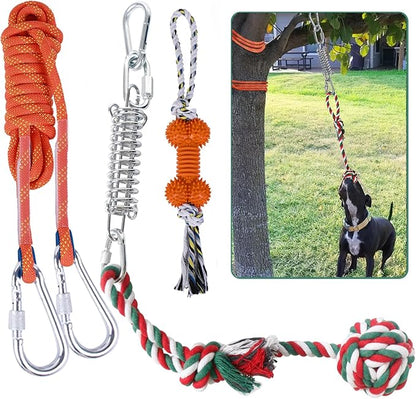 HOPET Bungee Tether Tug Outdoor Dog Toy, Outdoor Bungee Solo Hanging Toy Make Them Busy