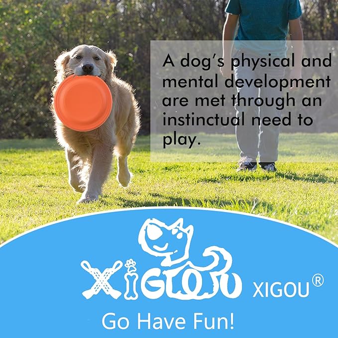 Dog Flying Disc (2 Pack) - Durable Rubber Flying Disc Dog Toy - 9.25" Indestructible Rubber Dog Fetch Toy - Puncture Resistant & Bite Resistant Extremely - for Medium Large Dogs