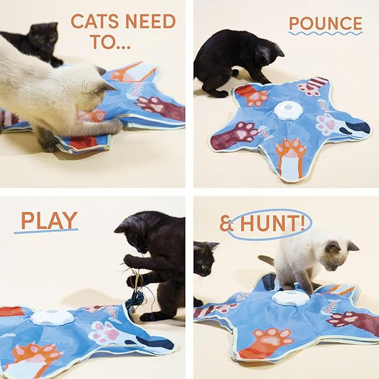 Interactive Cat Toy for Indoor Cats – Motion-Activated Hunting Toy | Interchangeable Tails & Bird Sound On/Off | Paw Paw by Jeanne