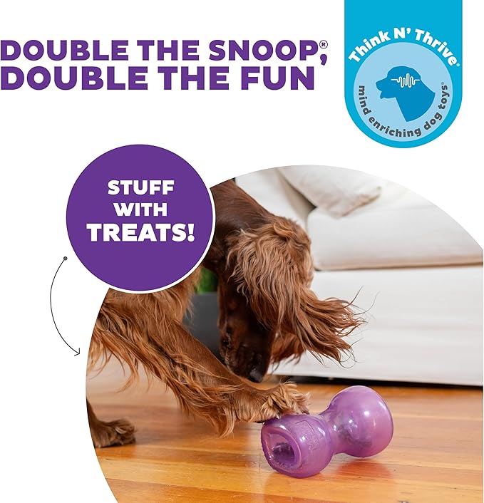 Outward Hound Double Snoop Interactive Treat Dispensing Dog Toy, Puzzle Ball Slow Feeder for Medium to Large Dogs, Mint-Scented for Mental Stimulation & Boredom Relief, 6in x 4in