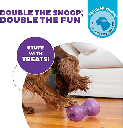 Outward Hound Double Snoop Interactive Treat Dispensing Dog Toy, Puzzle Ball Slow Feeder for Medium to Large Dogs, Mint-Scented for Mental Stimulation & Boredom Relief, 6in x 4in