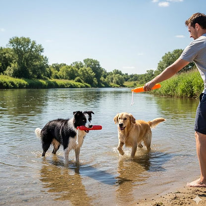 Dog Float Toy - Interactive Training Bumper & Fetching Retrieving Dog Water Toys Dummy Outdoor - Lightweight for Float on the Water Pool Fetch Pet Toys for Small, Medium, Large Dogs