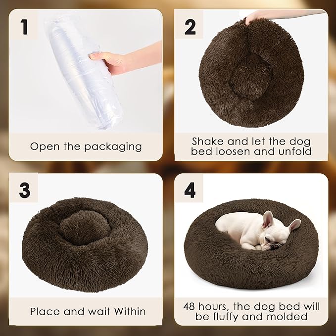 Extra Large Dog Beds, 36 Inch Human Dog Anxiety Relief Comfort Bed, Indestructible & Chew Proof Pet Beds (Coffee)