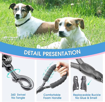 BAAPET 2/4/5/6 FT Dog Leash with Comfortable Padded Handle and Highly Reflective Threads for Small Medium and Large Dogs (5FT-1/2'', Black)