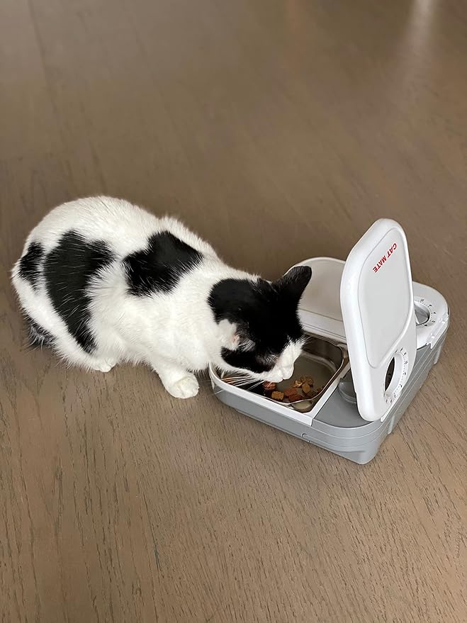 Cat Mate Stainless Steel Bowl Inserts (402) - Compatible with Cat Mate C100 and C200 Automatic Feeders, Suitable for Wet and Dry Food (Pack of 2)