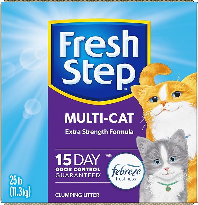 Fresh Step Multi-Cat Litter, Scented with Febreze, 25 Lb