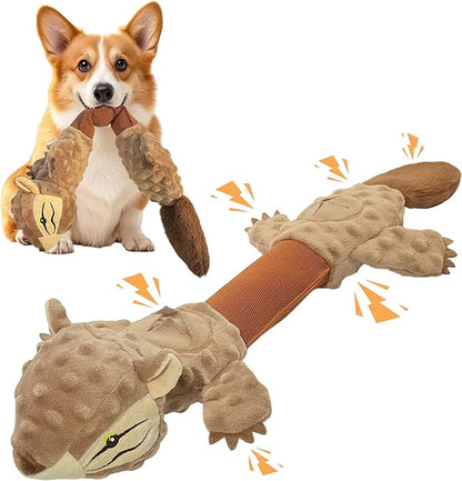 Tug of War Dog Toy, Interactive Dog Toys for Aggressive Chewers, Squeaky Squirrels Puppy Toys for Small,Medium,Large Breed