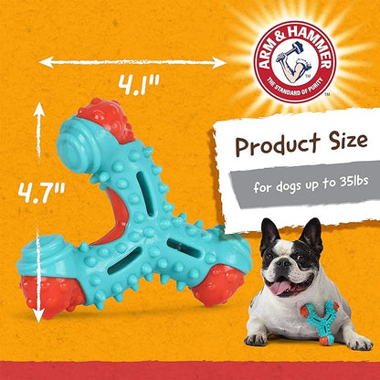 Arm & Hammer for Pets Nubbies Wishbone Dog Dental Toy| Best Dog Chew Toy for Moderate Chewers | Dog Dental Toy Helps Reduce Plaque & Tartar | Chicken Flavor Baking Soda (Pack of 2)