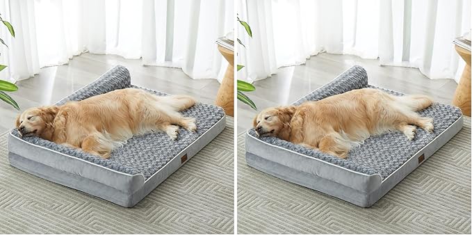 BFPETHOME Orthopedic Dog Beds for Large Dogs-Waterproof Sofa Dog Bed with Removable Washable Cover, Big Pet Bed with Waterproof Lining and Nonskid Bottom,Pet Bed for Large Dogs (Pack of 2)