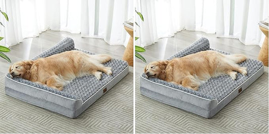 BFPETHOME Orthopedic Dog Bed for Large Dogs-Big Waterproof Sofa Dog Bed with Removable Washable Cover, Washable Pet Bed with Waterproof Lining and Nonskid Bottom,Pet Bed for Large Dogs (Pack of 2)