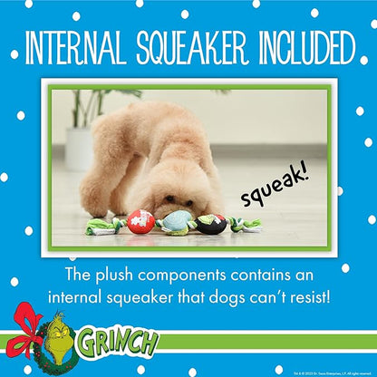 Dr. Seuss for Pets How The Grinch Stole Christmas 14'' Grinch Rope Toy for Dogs | Squeaky Dog Toys,Rope Toys,Holiday Toys for Dogs,Pet Stocking Gifts The Grinch (FF23498-23/12)